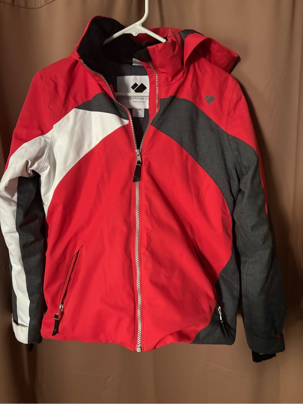 Obermeyer Tabor Jacket Insulated Teen Girls Size Large 14-16 Ski Jacket Red